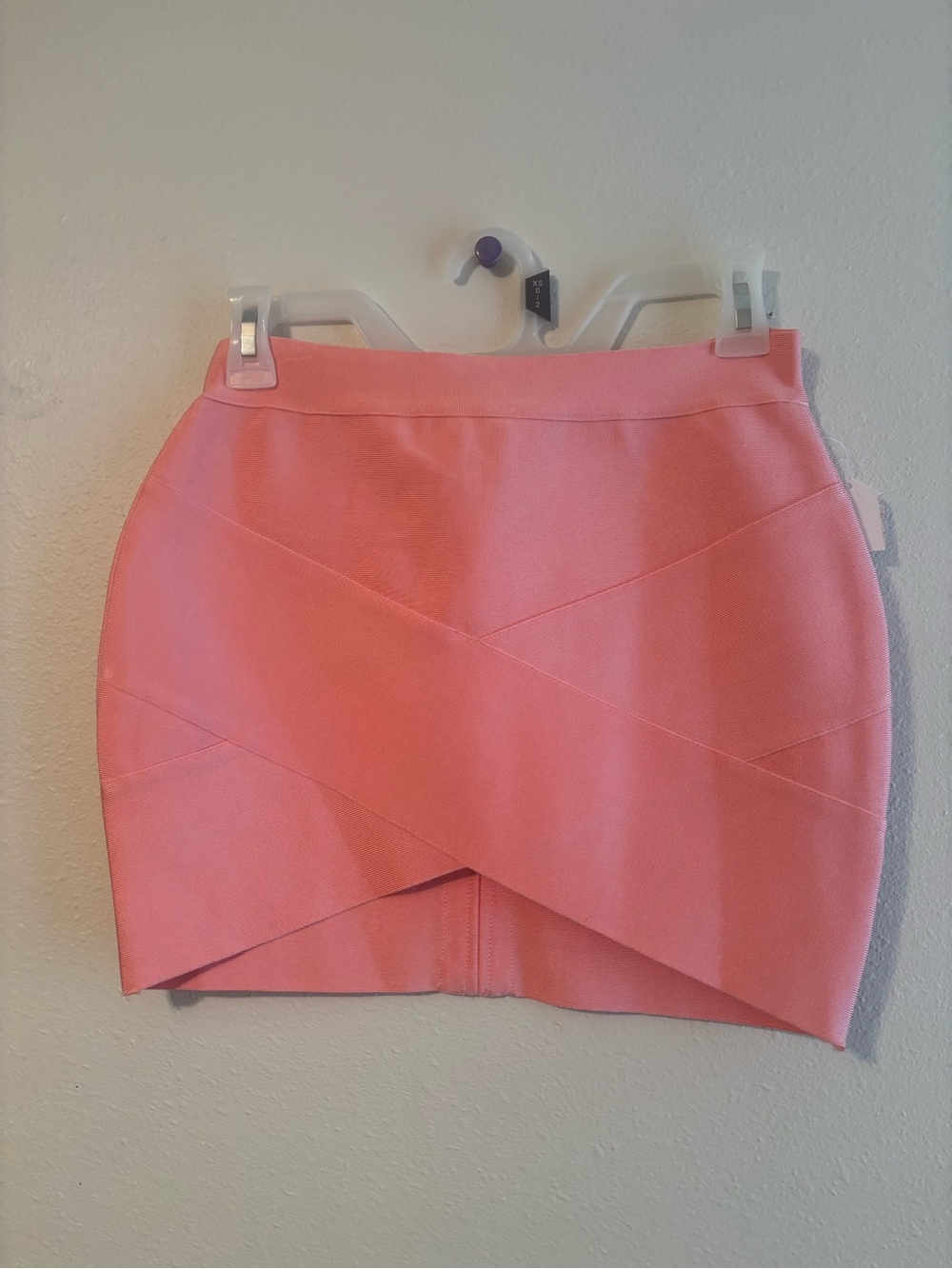 Women’s Pink Wrap-Front Mini Skirt bodycon size large medium bandage beach club